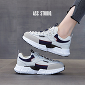 网面透气休闲运动鞋 新款 女超火夏季 艾斯臣真皮炸街厚底老爹鞋