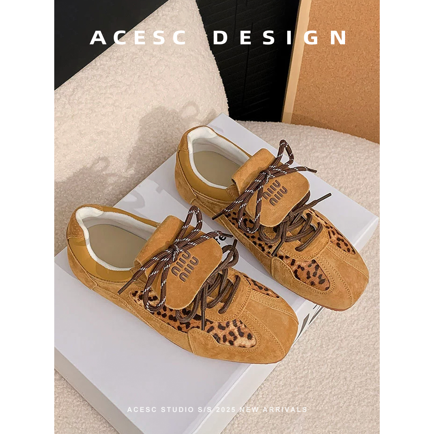 复古平底内增高豹纹德训鞋女2025年新款复古百搭休闲运动板鞋潮