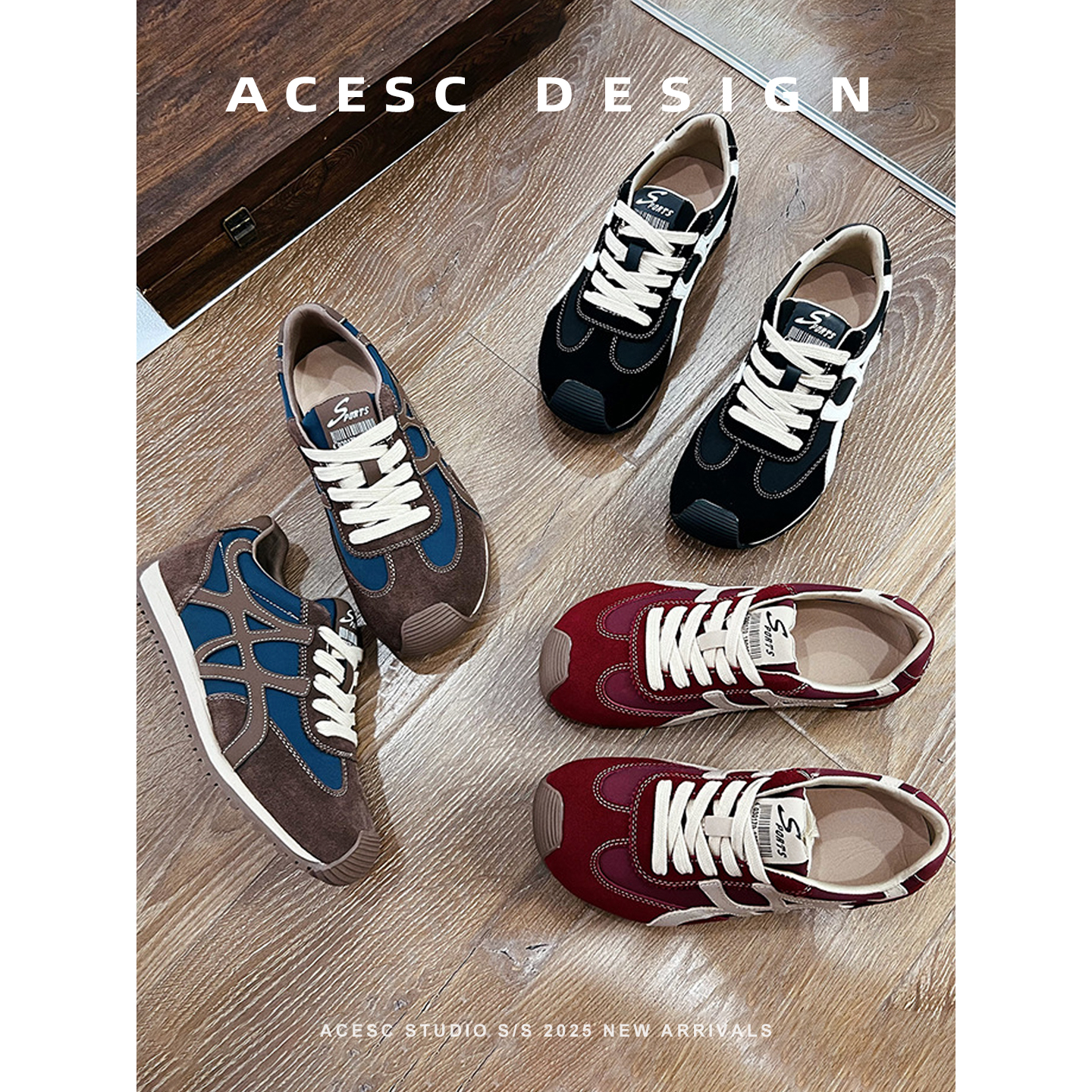 真皮德训鞋女鞋2025秋季鞋子女新款百搭复古运动女款休闲户外鞋女