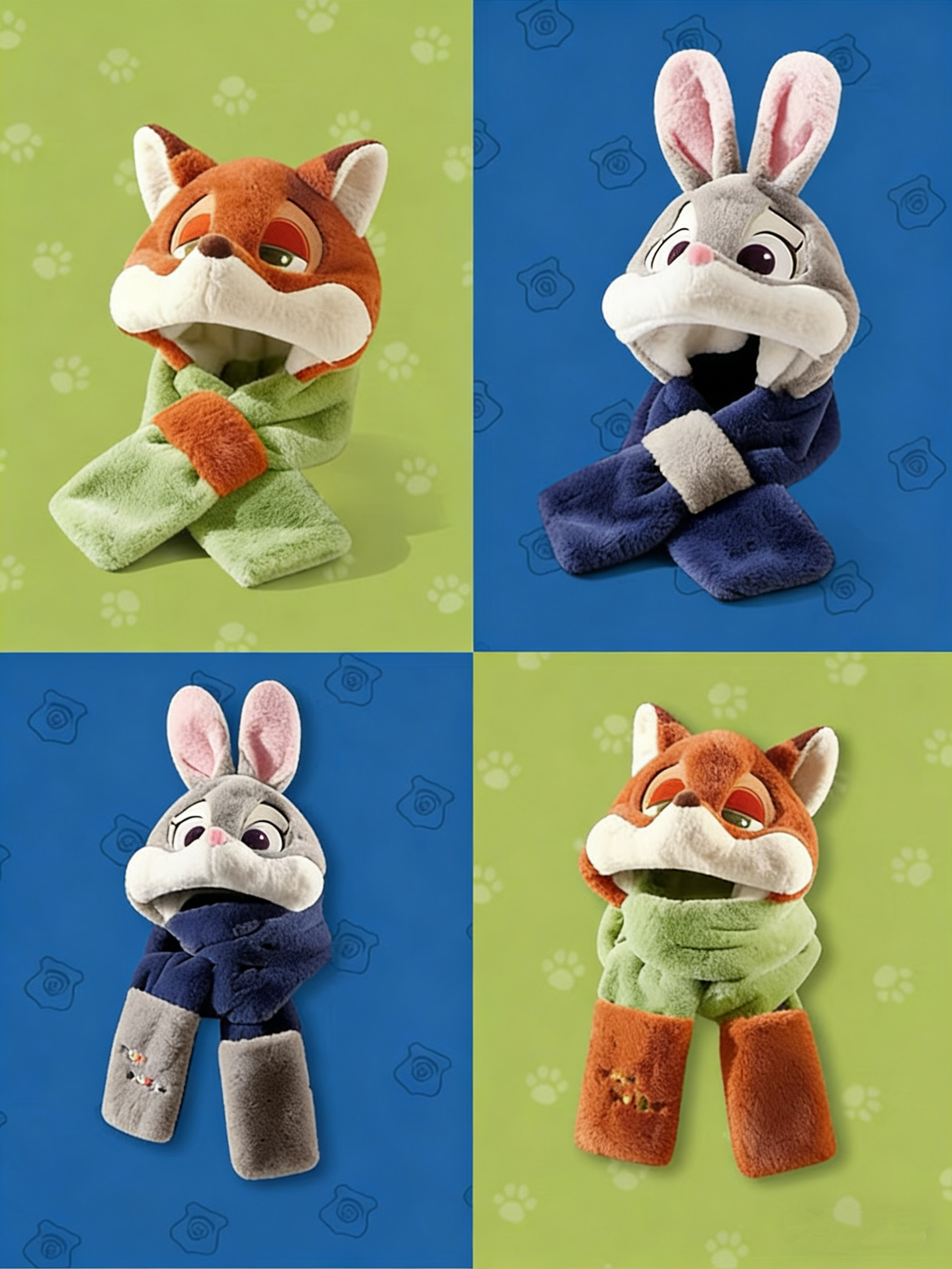 疯狂动物城冬保暖护耳护脸二件套三件套帽围巾手套一体男女中大童,服饰配件/皮带/帽子/围巾,帽子,淘宝优惠券,粉丝福利购,淘宝优惠卷