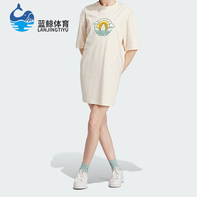 Adidas/阿迪达斯正品三叶草夏季女子运动短袖圆领连衣裙IN4138