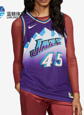 Nike/耐克正品米切尔爵士队45号男子运动篮球衣AV4517-504