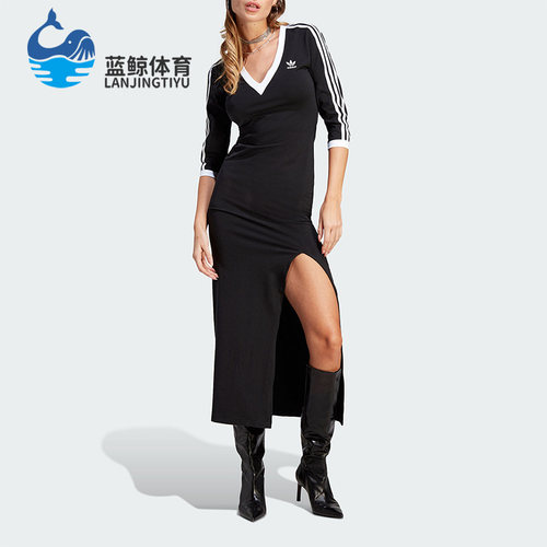 Adidas/阿迪达斯正品三叶草女子时尚侧开叉运动连衣裙IK0439
