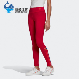 新款 Adidas 三叶草秋季 女子针织紧身运动长裤 阿迪达斯正品 GD2240