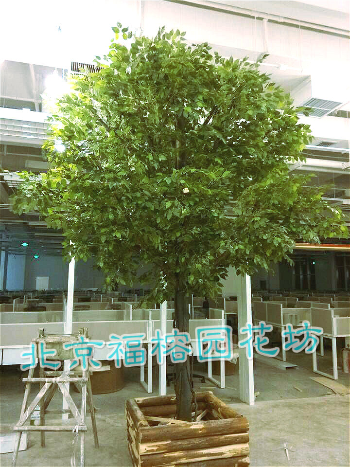 新款落地花艺大厅实木订做假树