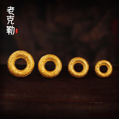 老克勒古法黄金祥云圈平安扣