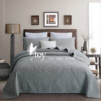 High-end solid-color all-cotton single-piece bed sheets, double-sided embroidered quilted bed covers, three-piece sets, cotton-padded pure cotton air-conditioned quilts for foreign trade thumbnail 3