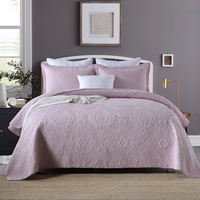 High-end solid-color all-cotton single-piece bed sheets, double-sided embroidered quilted bed covers, three-piece sets, cotton-padded pure cotton air-conditioned quilts for foreign trade thumbnail 5