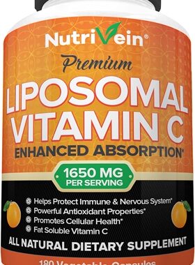 美国代购Nutrivein Liposomal Vitamin C 1650mg - 180 Capsules