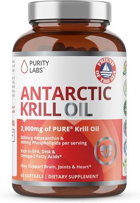 美国代购Purity Labs Wild Antarctic Krill Oil Double Strength