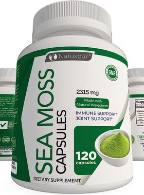 美国代购Natuspur Organic Irish Sea Moss 2315mg Bladderwrack