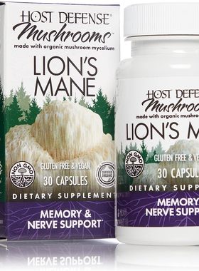 Host Defense, Lion's Mane Capsules, Promotes Mental Clarity,