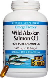 美国代购Natural Factors, Wild Alaskan Salmon Oil Provides Om