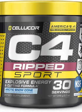 美国代购C4 Ripped Sport Pre Workout Powder Arctic Snow Cone