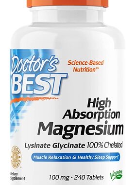 美国代购Doctor's Best High Absorption Magnesium Glycinate Ly