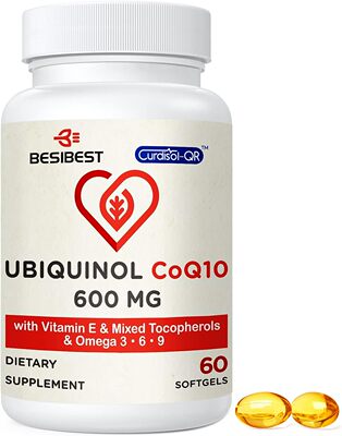 美国代购Besibest Ubiquinol CoQ10-600mg-Softgel, Active Coq10