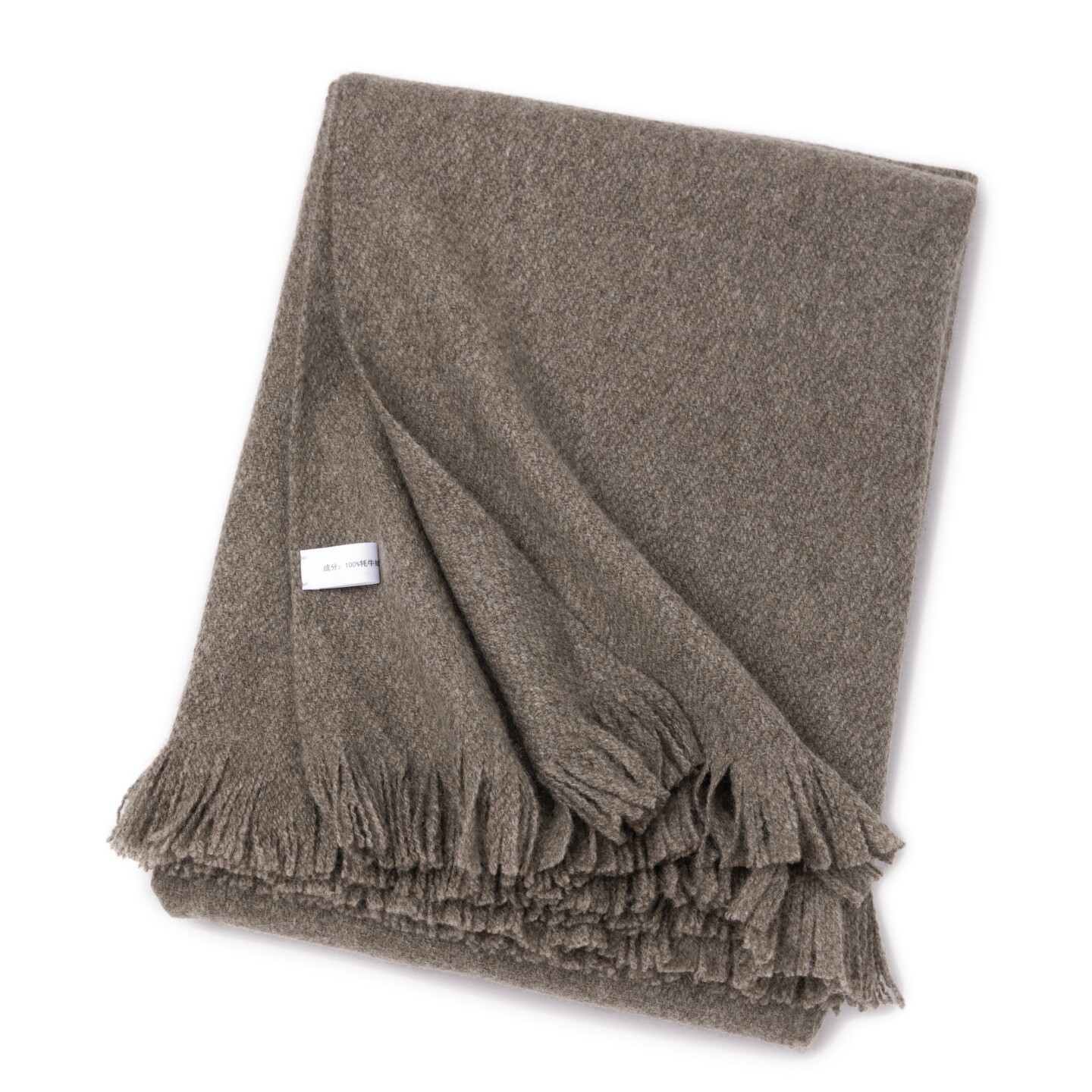 出口意大利订单秋冬厚款保暖无染色牦牛绒编织围巾披肩两用保暖女