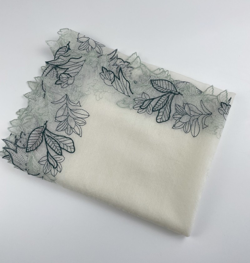 新品意大利订单薄款春夏季遮阳防晒200支戒指绒蕾丝围巾披肩两用