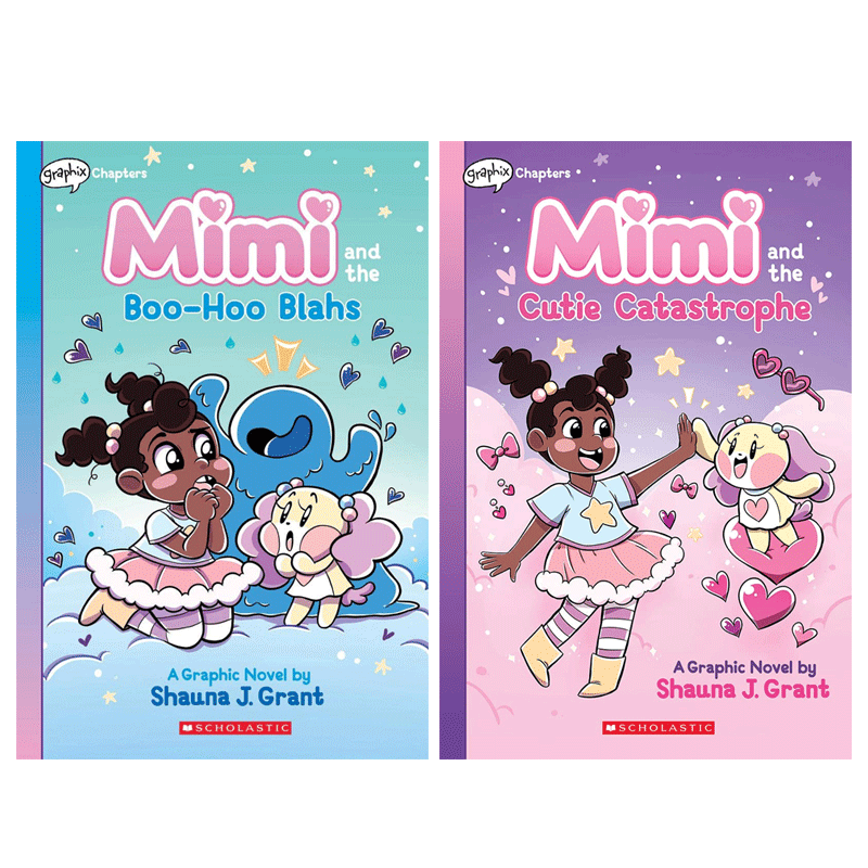 英文原版 Mimi #1-2 and the Boo-Hoo Blahs 小米米的日常杂记 系列1-2本 学乐桥梁漫画 8-12岁宝宝儿童爆笑漫画故事书