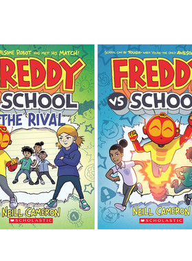 英文原版Freddy vs. School 机器人弗雷迪与学校2册 中小学生英语课外趣味阅读桥梁章节书 校园友谊成长主题故事书