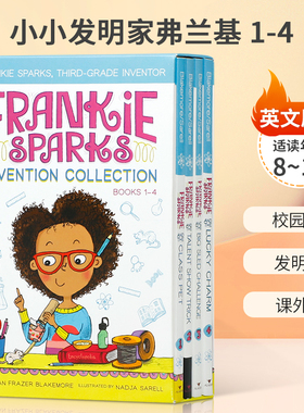 英文原版Frankie Sparks Invention Collection Books 1-4 (Boxed Set) 小小发明家弗兰基 1-4 青少年校园题材英文初级章节书