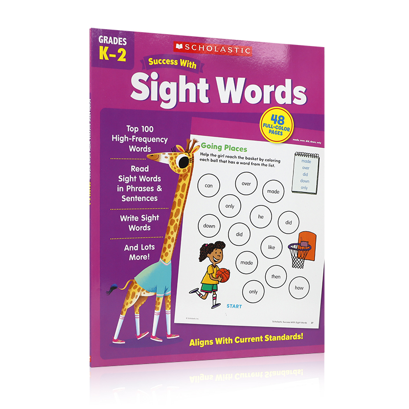 英文原版绘本 Scholastic Success with Sight Words, Grades K-2 学乐常见词分级读物附二年级课外练习册提高英语学习兴趣