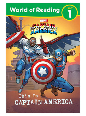 英文原版World of Reading L1: This is Captain America迪士尼阅读世界1级：美国队长分级读物 超级英雄平装冒险故事4-8岁