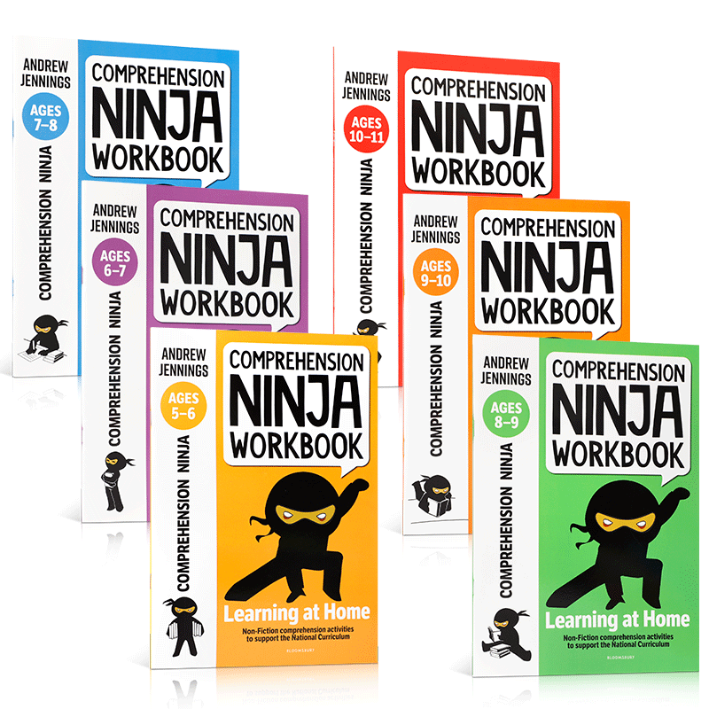 进口英文原版Comprehension Ninja Workbook理解力忍者作业本系列6本 中小学生英语写作阅读理解教材 儿童英语教辅练习册
