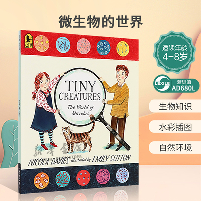 英文原版 Tiny Creatures: The World of Microbes 微生物的世界 儿童科普绘本生物知识 水彩插图 自然环境科普入门/了解世界