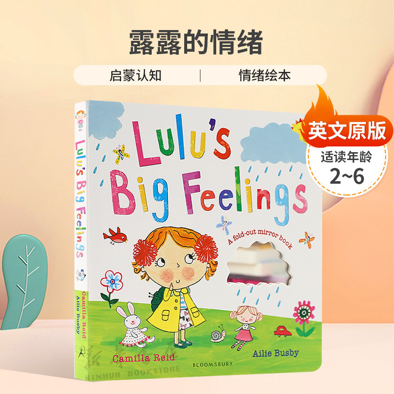 英文原版Lulu's Big Feelings: A mirror book about emotions露露的情绪关于情绪的镜子书启蒙认知情绪绘本纸板书绘本2-6岁