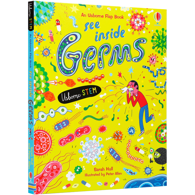 英文原版Usborne See Inside Germs尤斯伯恩看里面系列揭秘细菌儿童英语早教启蒙认知生物知识科普翻翻纸板书stem百科绘本全彩