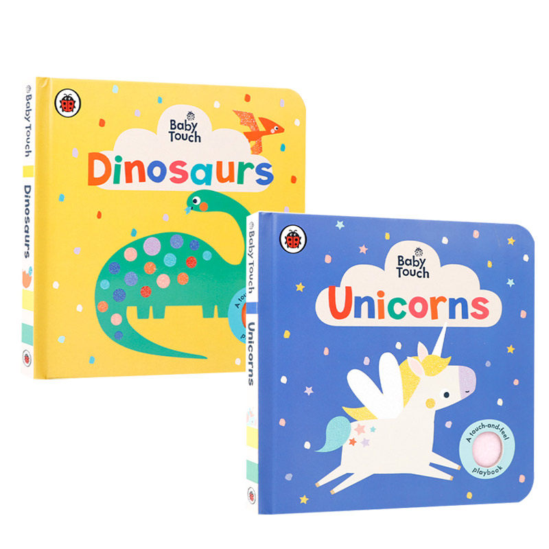 英文原版Ladybird Baby Touch小瓢虫独角兽与恐龙触摸书2册 Unicorns/Dinosaurs幼儿触感启蒙绘本亲子互动共读早教书纸板书
