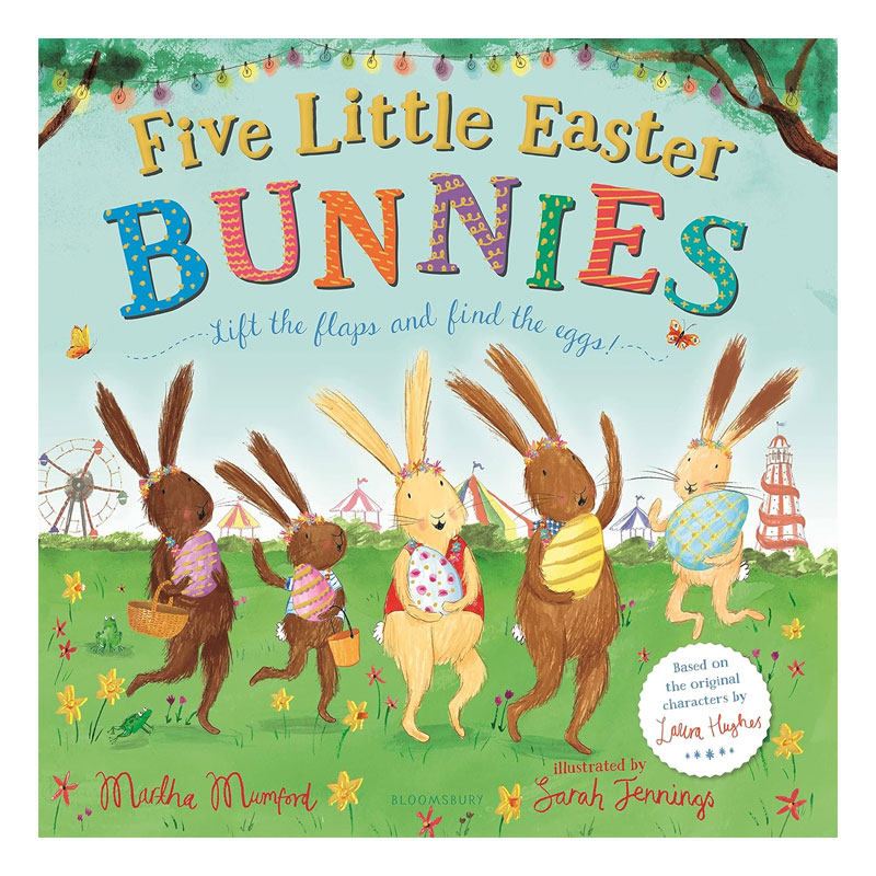英文原版绘本 Five Little Easter Bunnies 五只复活节小兔子 复活节彩蛋狩猎之旅 翻翻机关 动物故事 趣味冒险 翻翻书 4-8岁