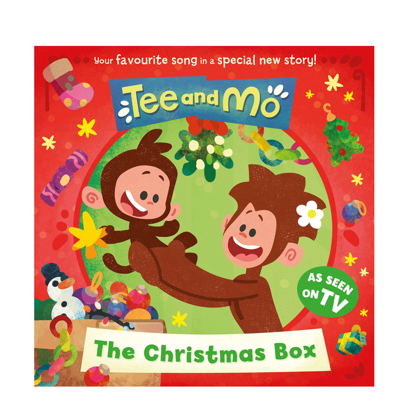 英文原版 TEE AND MO: THE CHRISTMAS BOX 圣诞节 蒂和莫:圣诞礼盒 2-6岁宝宝儿童启蒙培养认知趣味绘本平装进口