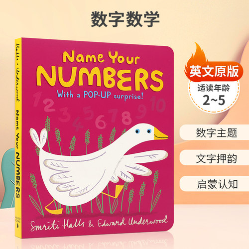 英文原版 数字数学 Name Your Numbers 儿童趣味数字主题 文字押韵 成长体验亲子读物 2-5岁启蒙认知纸板书绘本