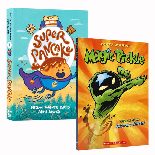 英文原版 Magic Pickle /Super Pancake 儿童启蒙认知 阅读培养 幽默有趣 食物超级英雄 超能力奇幻全彩漫画 系列2册