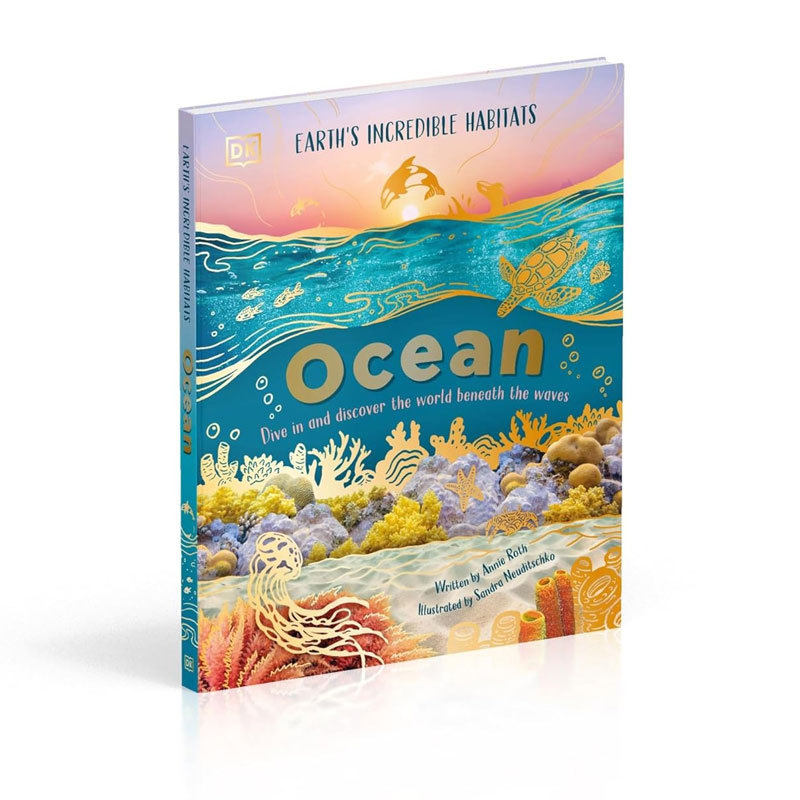 英文原版Habitat: OceanDK漫步栖息地 海洋世界上壮观的10个海洋以及生活在其中的动植物科普读物 海底世界全彩插图精装8-12岁