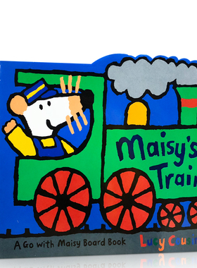 英文原版小鼠波波系列Maisy's Train: A Maisy Shaped Board Book交通工具造型异形绘本低幼儿童英语启蒙纸板书撕不烂亲子互动