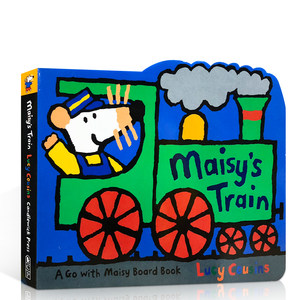 英文原版小鼠波波系列Maisy's Train: A Maisy Shaped Board Book交通工具造型异形绘本低幼儿童英语启蒙纸板书撕不烂亲子互动