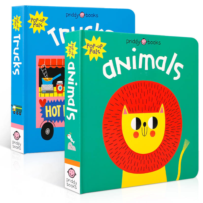 立体书伙伴 系列2本 Pop-Up Pals: Animals/Pop-Up Pals: Trucks2-6岁儿童启蒙认知交通工具动物主题押韵文本精装立体书