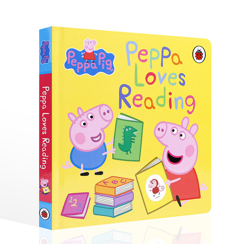 英文原版进口小猪佩奇：佩奇爱读书Peppa Pig: Peppa Loves Reading低幼儿童英语启蒙认知绘本宝宝亲子互动共读撕不烂纸板书