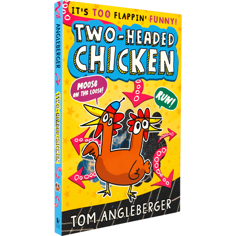 预售英文原版 双头鸡 Two-Headed Chicken  8-12岁儿童启蒙认知 冒险故事 幽默搞笑 培养阅读 平装漫画图画书