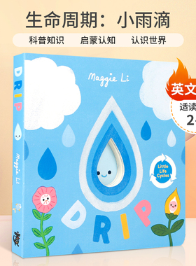 英文原版 Little Life Cycles: Drip 生命周期：小雨滴 探索雨滴的旅程学习水循环知识 2-6岁儿童宝宝启蒙益智绘本纸板书