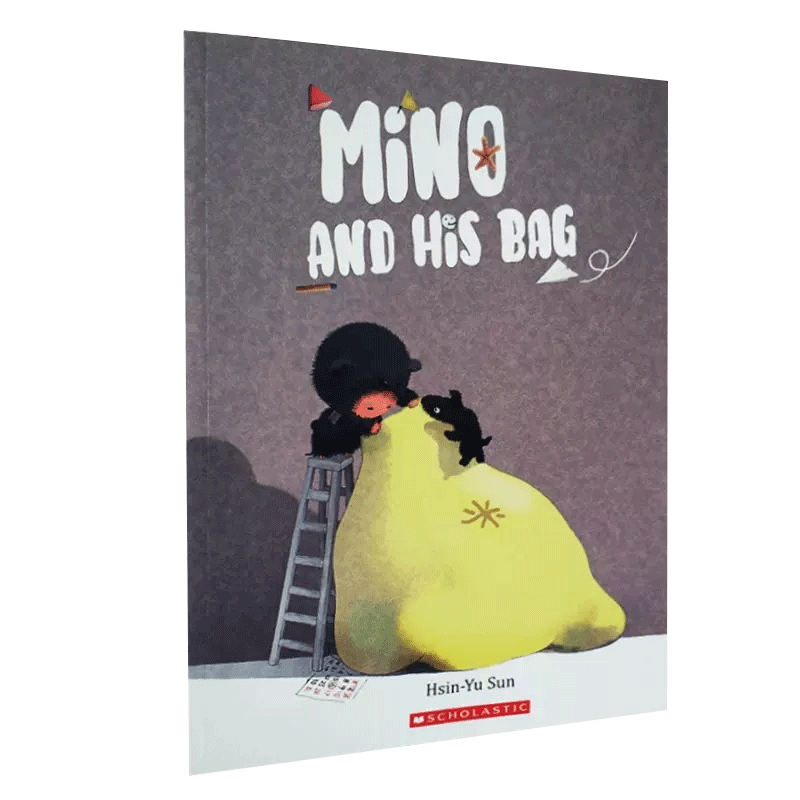 英文原版 Mino and His Bag 小咪有一个小袋子 孩子对父亲的爱 4-8岁儿童宝宝启蒙益智温暖亲情绘本平装 亲情故事图画书