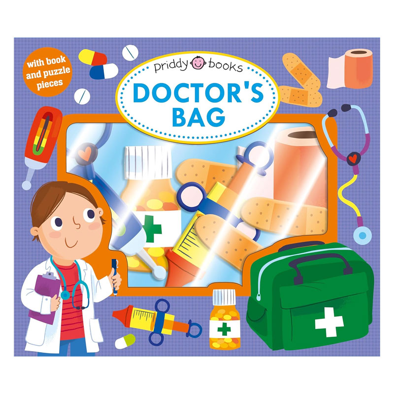 英文原版 Let's Pretend Doctors Bag 小小角色扮演家医生的药包 亲子互动游戏 拼图游戏 主题场景 儿童益智专注力开发 2-6岁