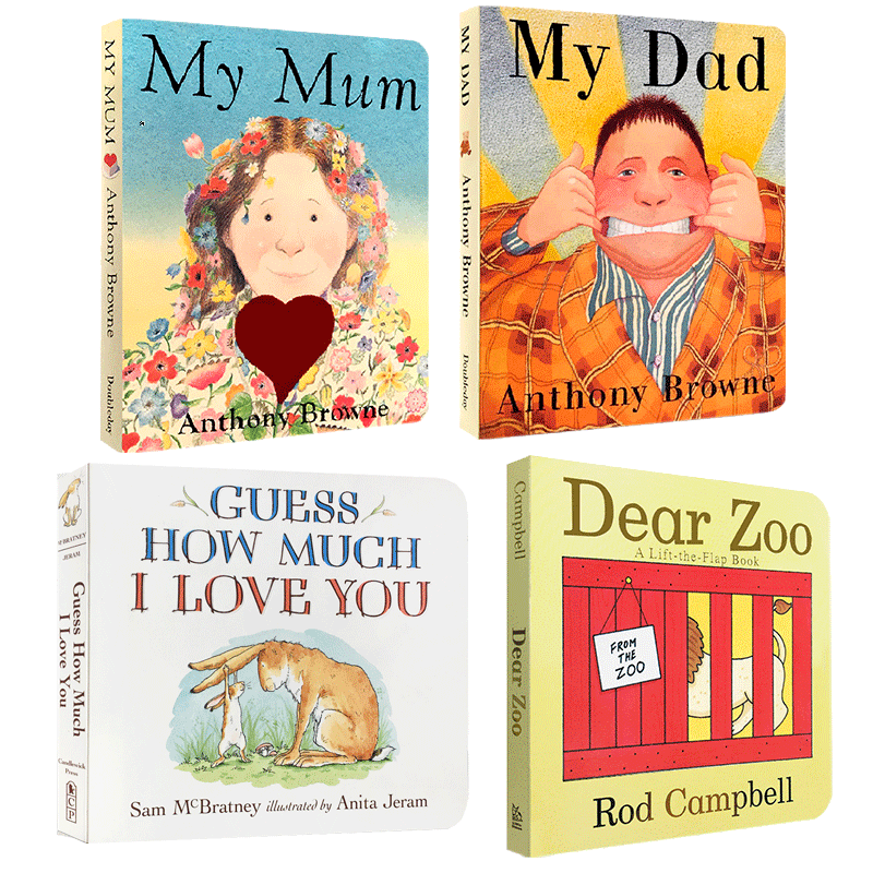 【送音频】英文原版绘本Dear Zoo 亲爱的动物园Guess How Much I Love You/my dad my mum我爸爸我妈妈 亲子读物 纸板书