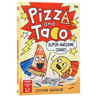 英文原版Pizza and Taco: Super-Awesome Comic! 披萨饼与玉米片 中小学生英语课外阅读读物 儿童英语初级桥梁章节漫画书 精装