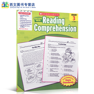 学乐英文原版Scholastic Success with Reading comprehension 3美国小学三年级英语阅读理解练习册进口教材全英文版课后作业