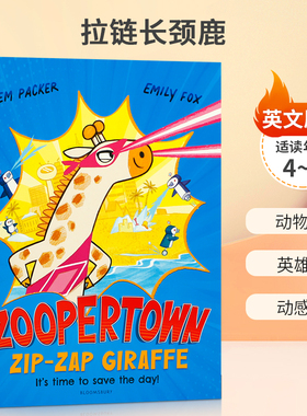 英文原版 Zoopertown: Zip-Zap Giraffe 拉链长颈鹿 动物故事儿童绘本 4-8岁儿童宝宝动物主题英雄故事绘本