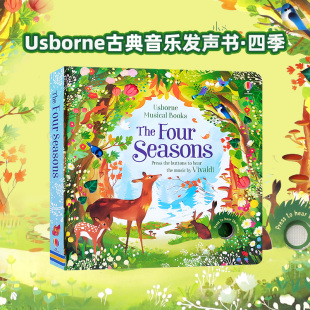 Seasons Musical 篇章幼儿艺术启蒙英语绘本进口原版 儿童互动探索纸板书四季 英文原版 Four The Books 音乐发声书 Usborne四季